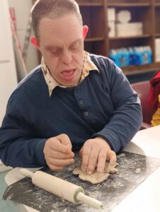 Participant Paul working on his clay.